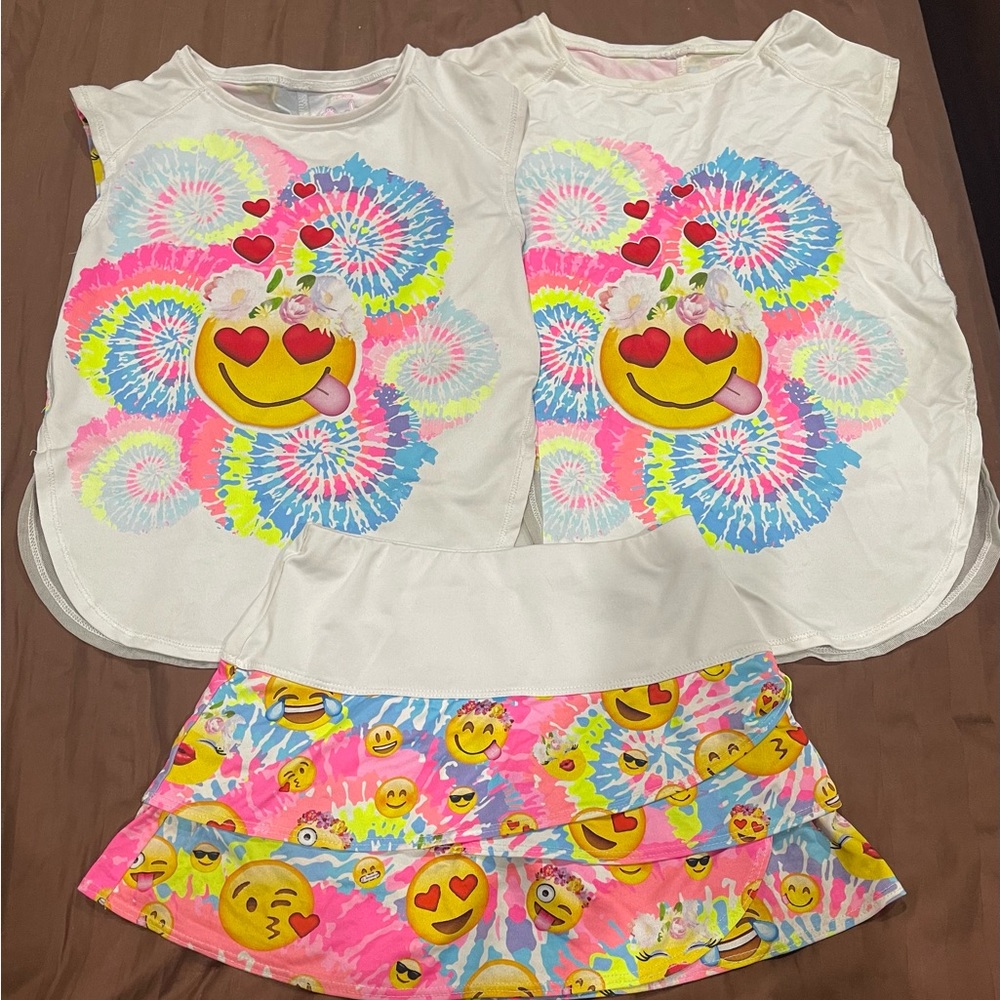 Lucky in Love Girls Tennis/ Golf matching set. Size7-8. One extra shirt size 6